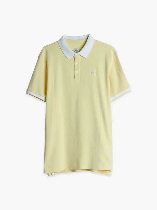 Being Human light yellow cotton t shirt