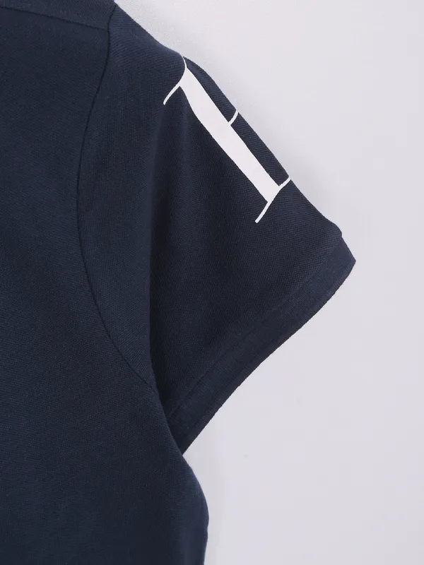 Being Human navy cotton polo t shirt
