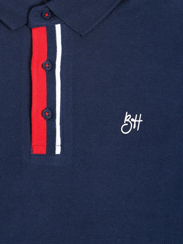 Being Human navy plain polo t shirt