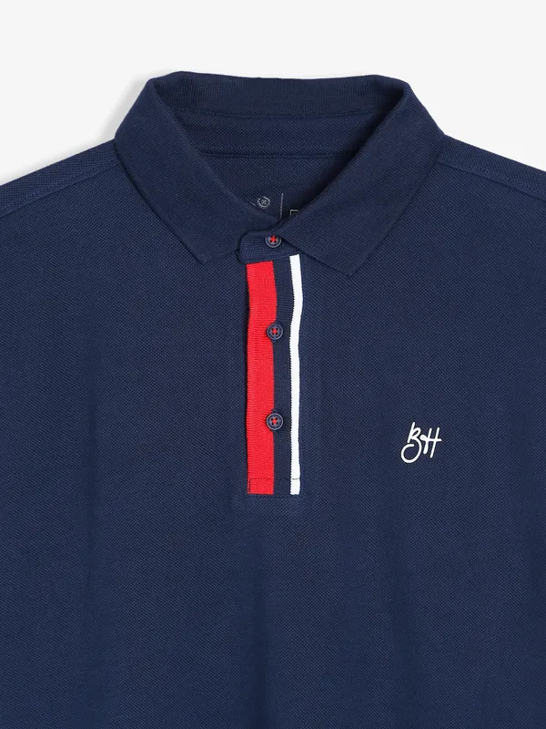 Being Human navy plain polo t shirt