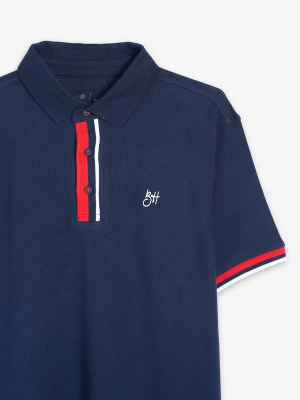 Being Human navy plain polo t shirt