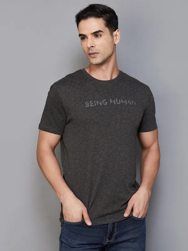 Being Human olive and black t shirt