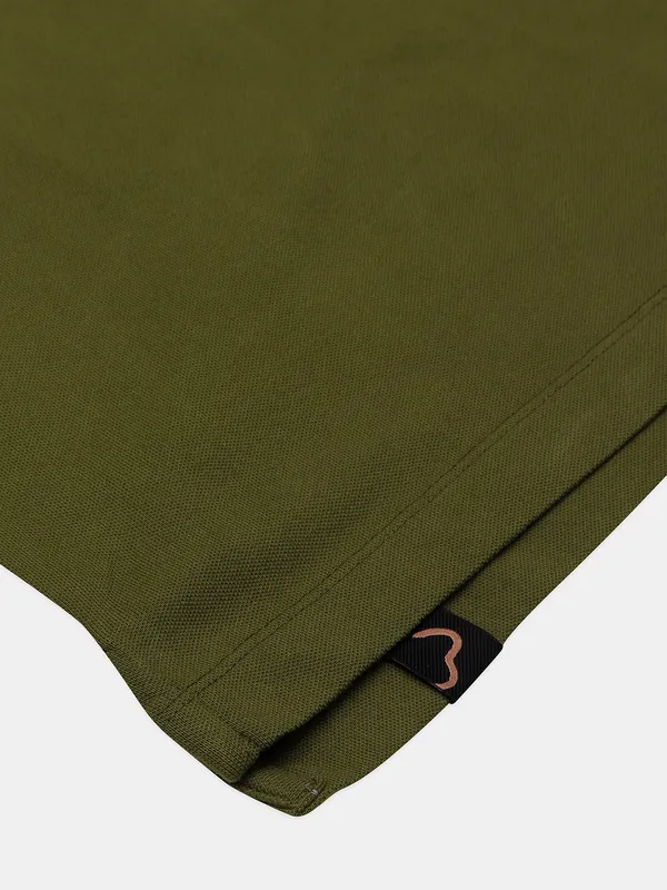 Being Human olive plain cotton slim fit t shirt