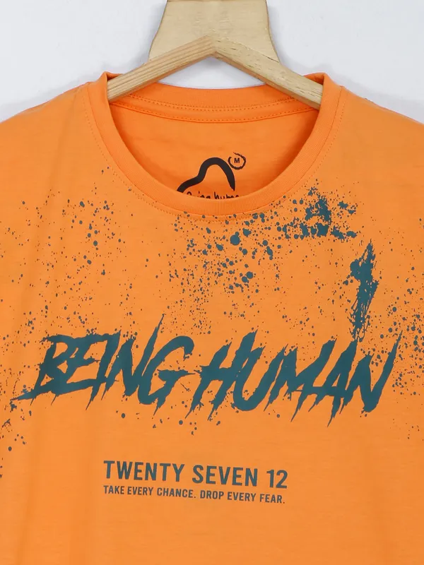 Being Human orange cotton t shirt