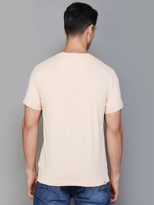 Being Human peach cotton printed t shirt