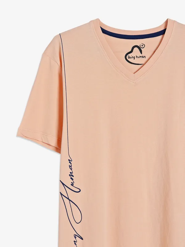 Being Human peach half sleeves t shirt