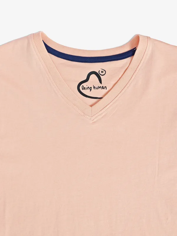 Being Human peach half sleeves t shirt