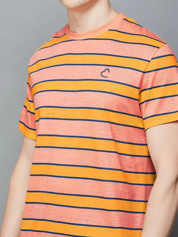 BEING HUMAN peach stripe t-shirt