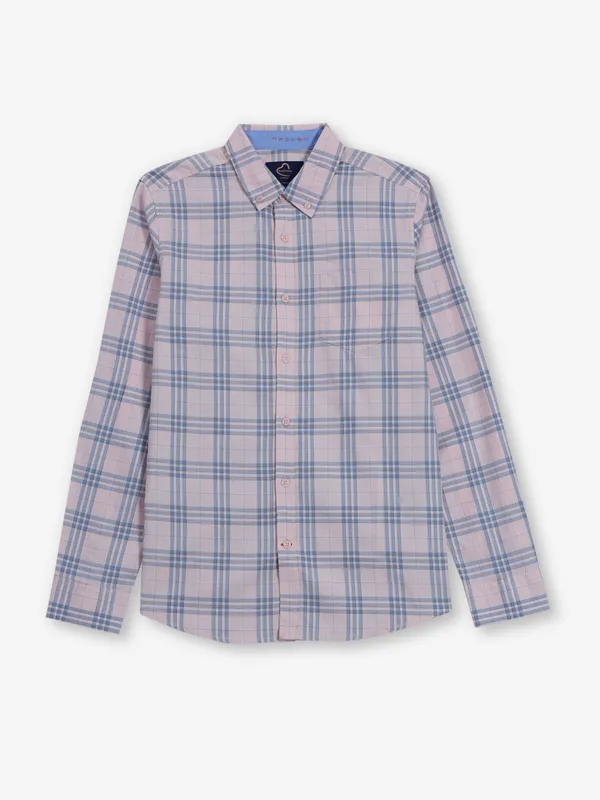 BEING HUMAN pink checks cotton shirt