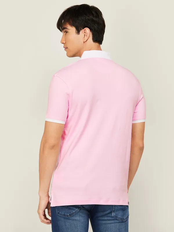 Being Human pink cotton casual t shirt in plain