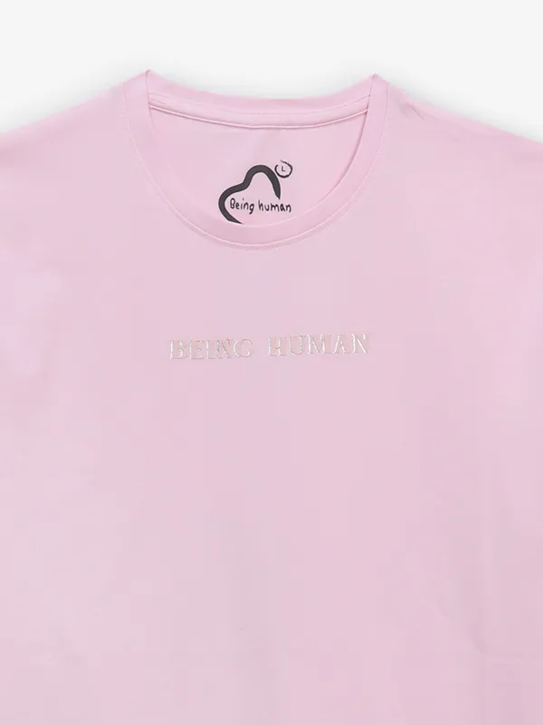 BEING HUMAN pink cotton mens t-shirt