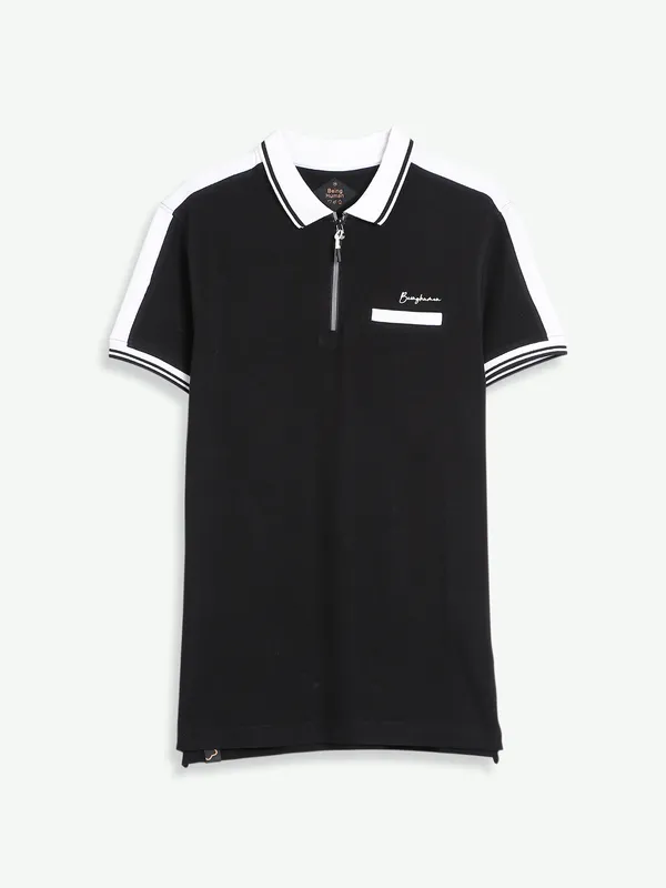 Being Human plain black polo t shirt