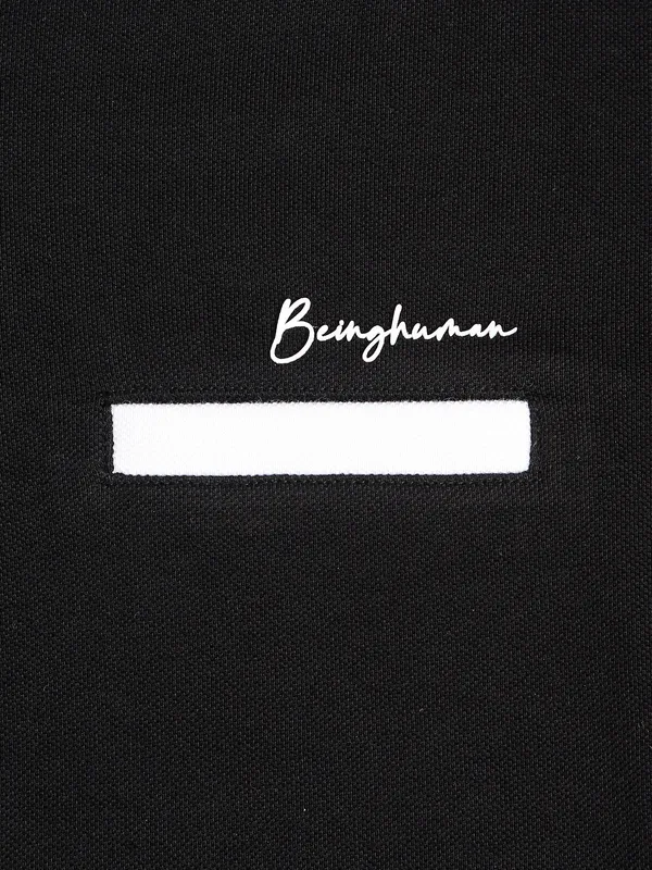 Being Human plain black polo t shirt