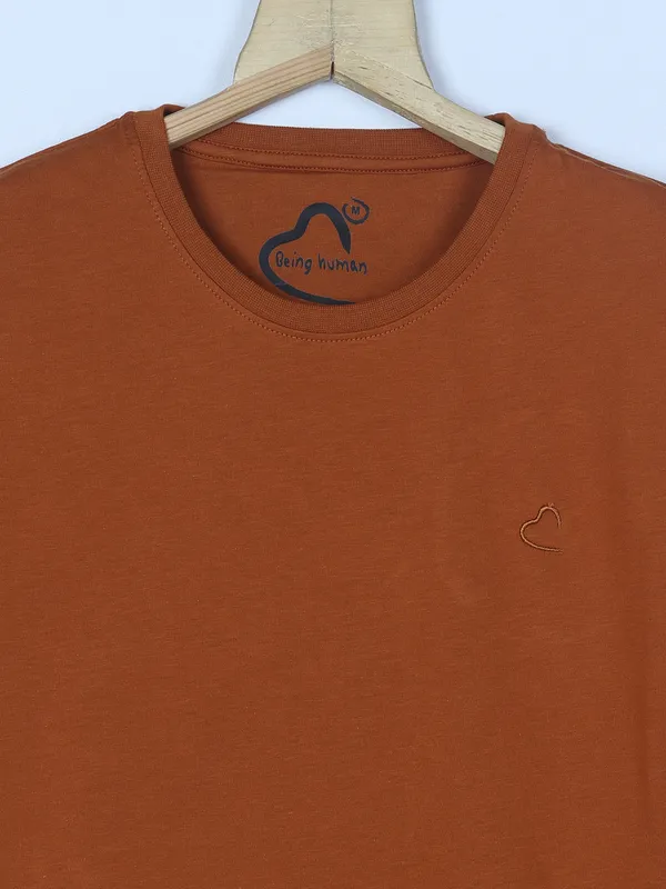 Being Human plain brown cotton t shirt