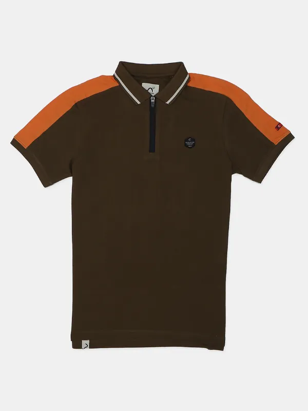 Being Human plain brown t shirt in cotton