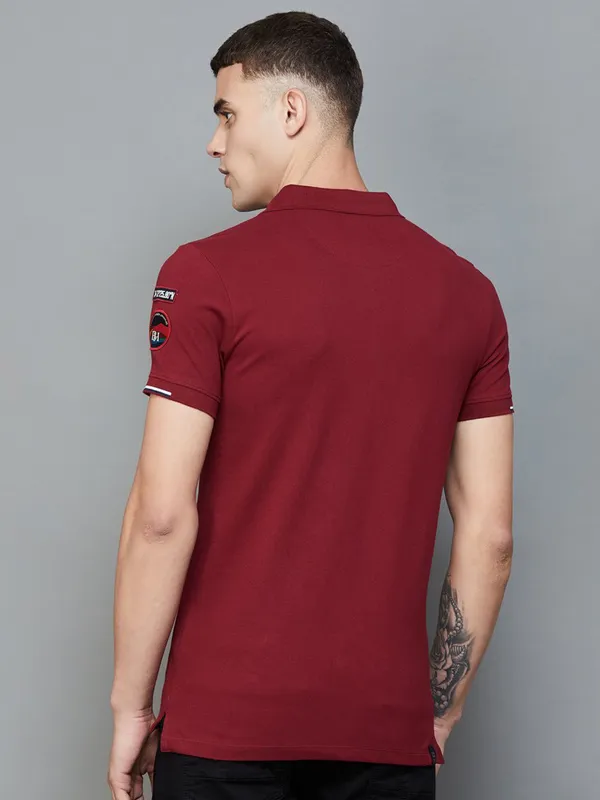 Being Human plain maroon cotton t shirt