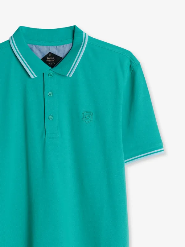 Being Human plain sea green cotton t shirt