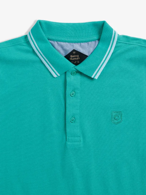 Being Human plain sea green cotton t shirt