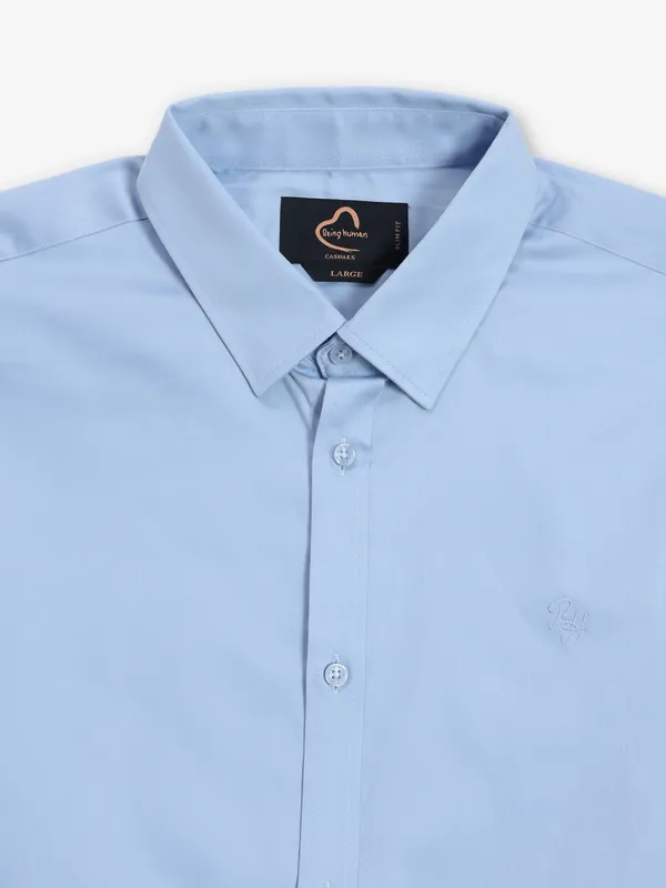 BEING HUMAN plain sky blue shirt