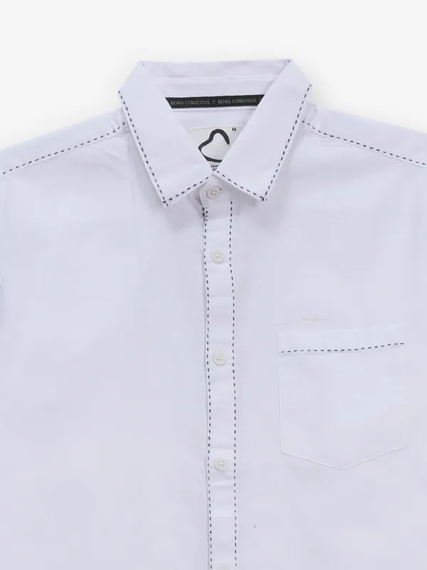 BEING HUMAN plain white cotton shirt