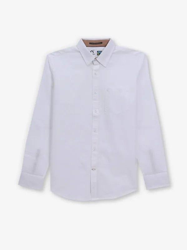 BEING HUMAN plain white cotton shirt for mens