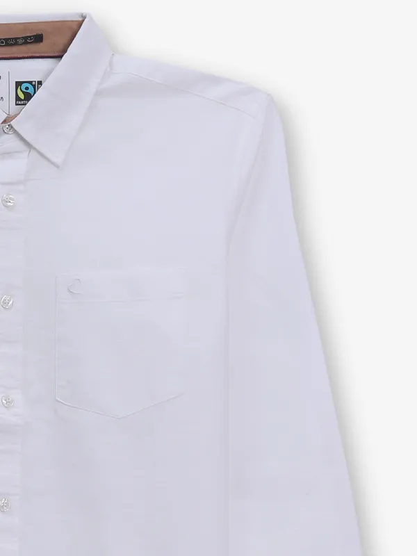 BEING HUMAN plain white cotton shirt for mens