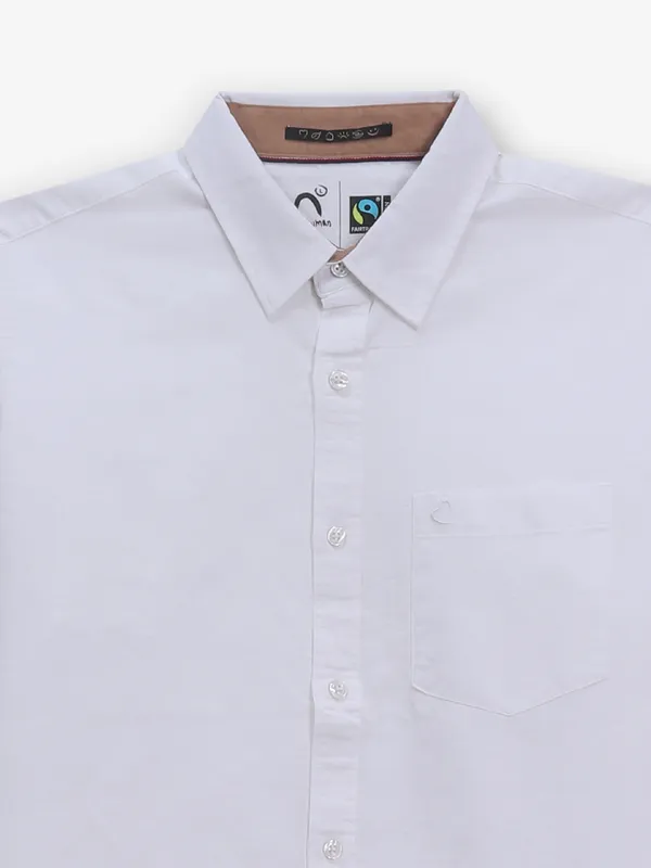 BEING HUMAN plain white cotton shirt for mens
