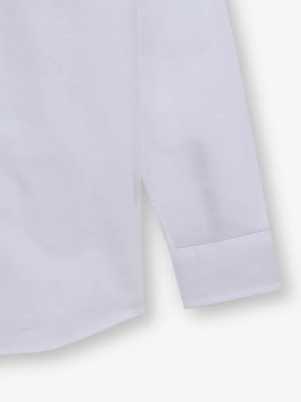 BEING HUMAN plain white cotton shirt for mens