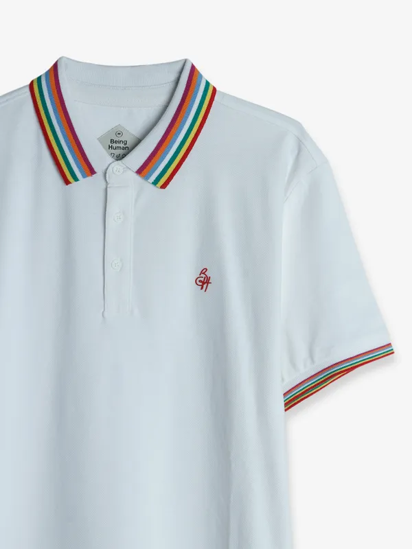Being Human plain white polo t shirt