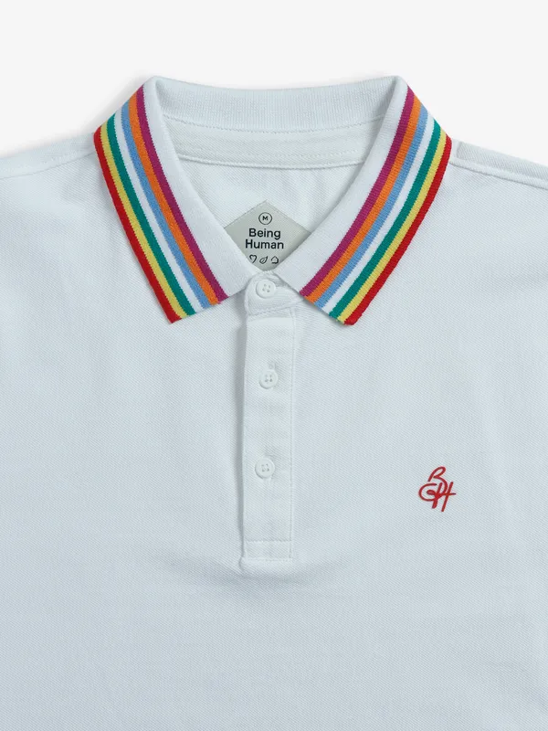 Being Human plain white polo t shirt