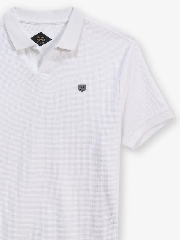 BEING HUMAN plain white t-shirt in cotton