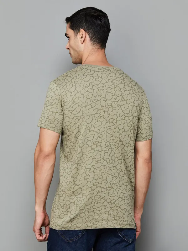 Being Human printed beige round neck t shirt
