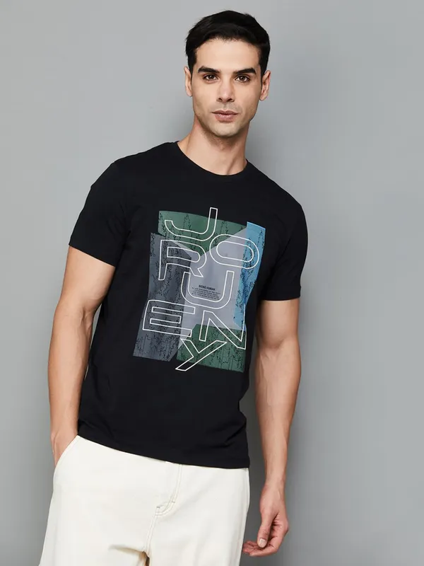 Being Human printed cotton t shirt in black