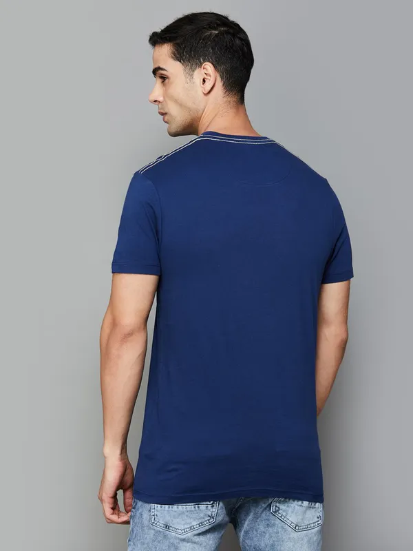 Being Human printed dark blue cotton t shirt