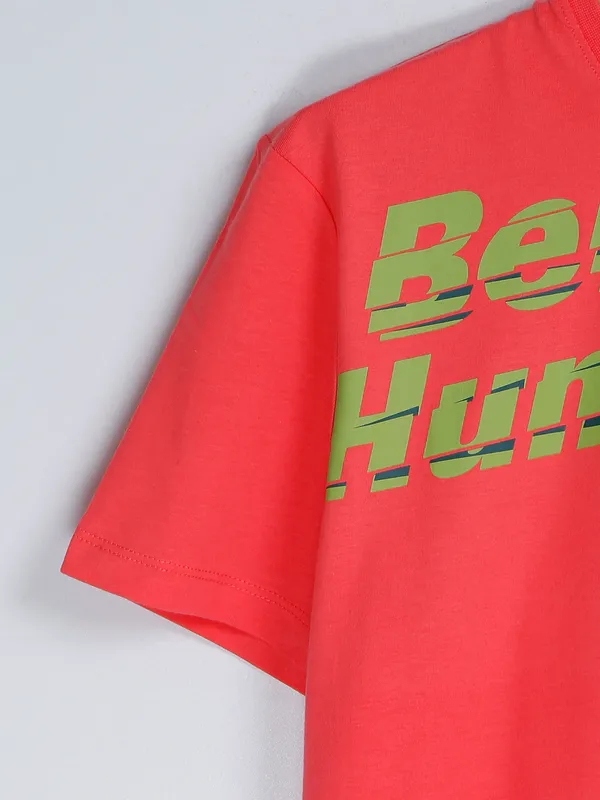 Being Human printed red casual t shirt