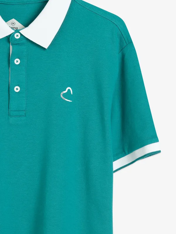 Being Human rama green cotton plain t shirt
