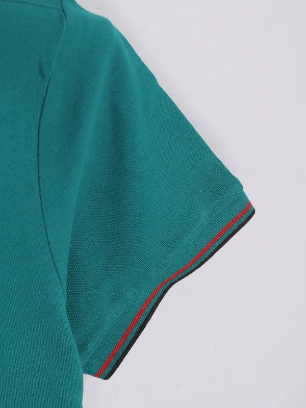Being Human rama green cotton t shirt in plain