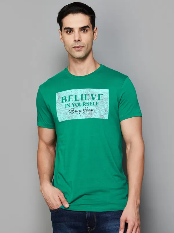 Being Human rama green printed t shirt