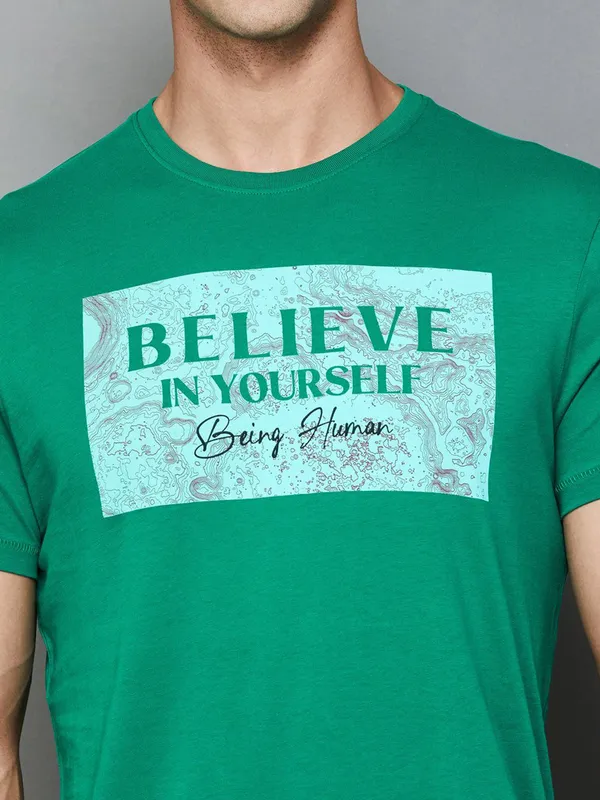 Being Human rama green printed t shirt