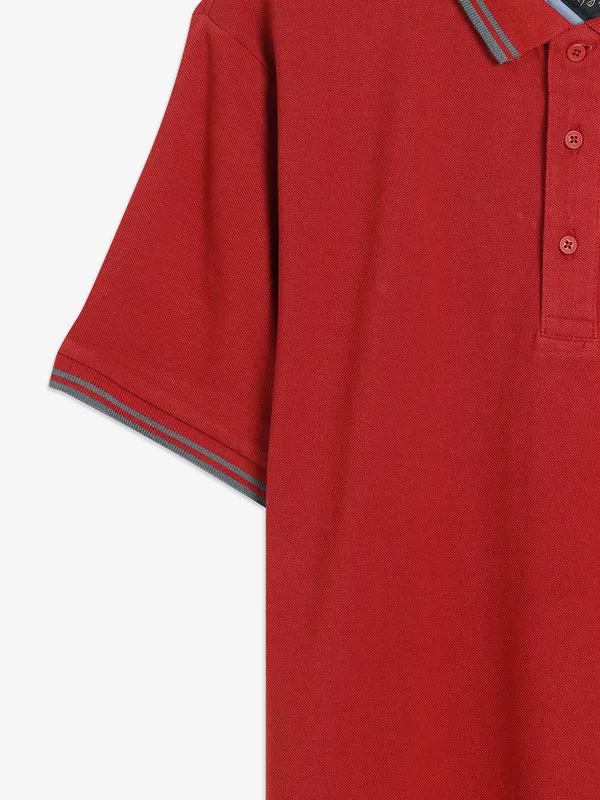 Being Human red plain cotton t shirt
