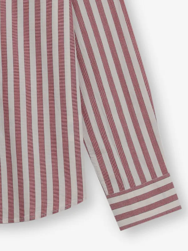 BEING HUMAN red stripe cotton shirt