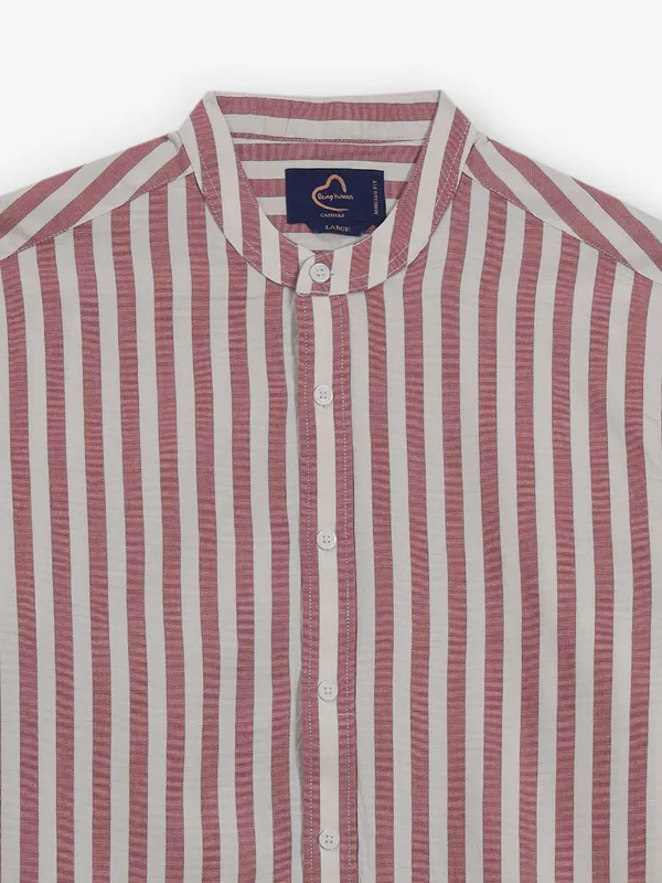BEING HUMAN red stripe cotton shirt