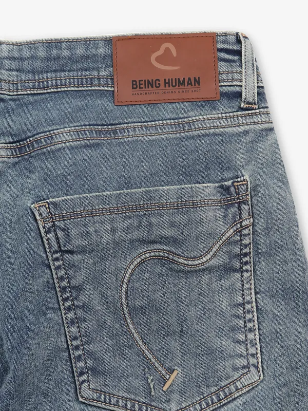 BEING HUMAN ripped denim blue jeans