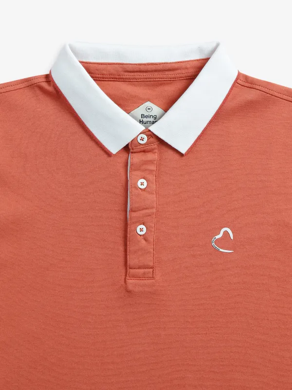 Being Human rust orange plain t shirt