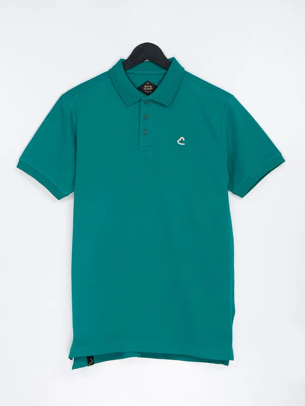 Being Human teal green cotton t shirt
