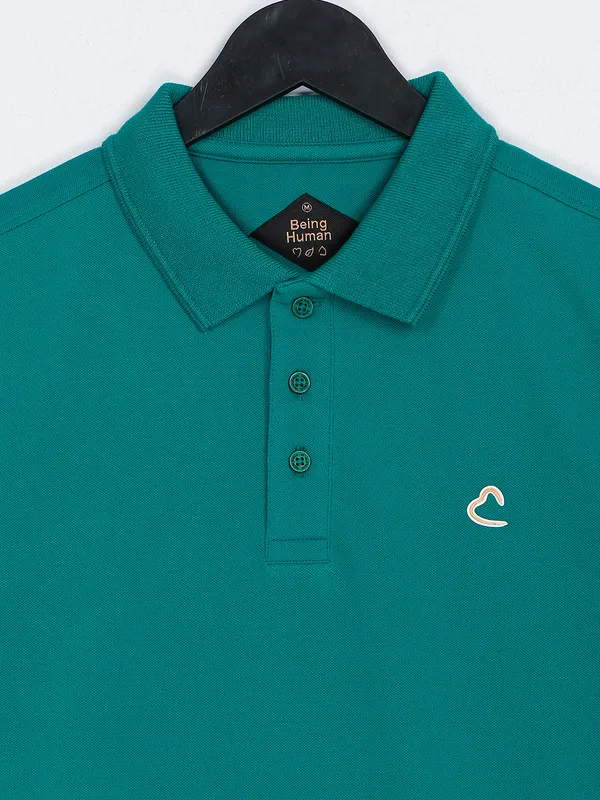 Being Human teal green cotton t shirt
