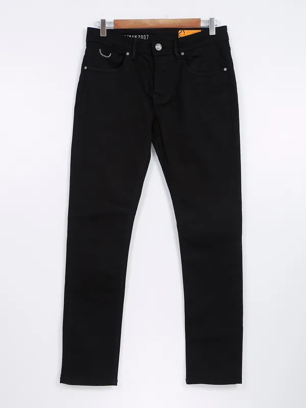 Being Human skinny fit black solid jeans