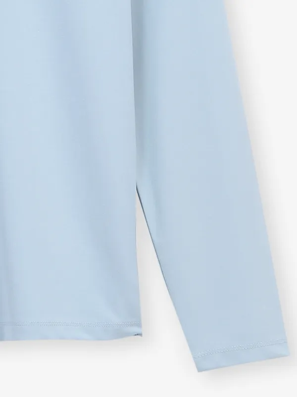 BEING HUMAN sky blue plain cotton slim fit t-shirt