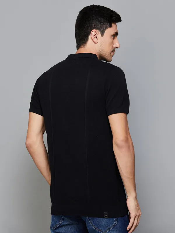 BEING HUMAN slim fit black polo t-shirt
