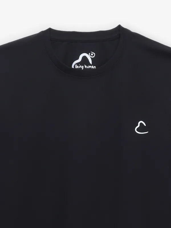 BEING HUMAN slim fit cotton black t-shirt
